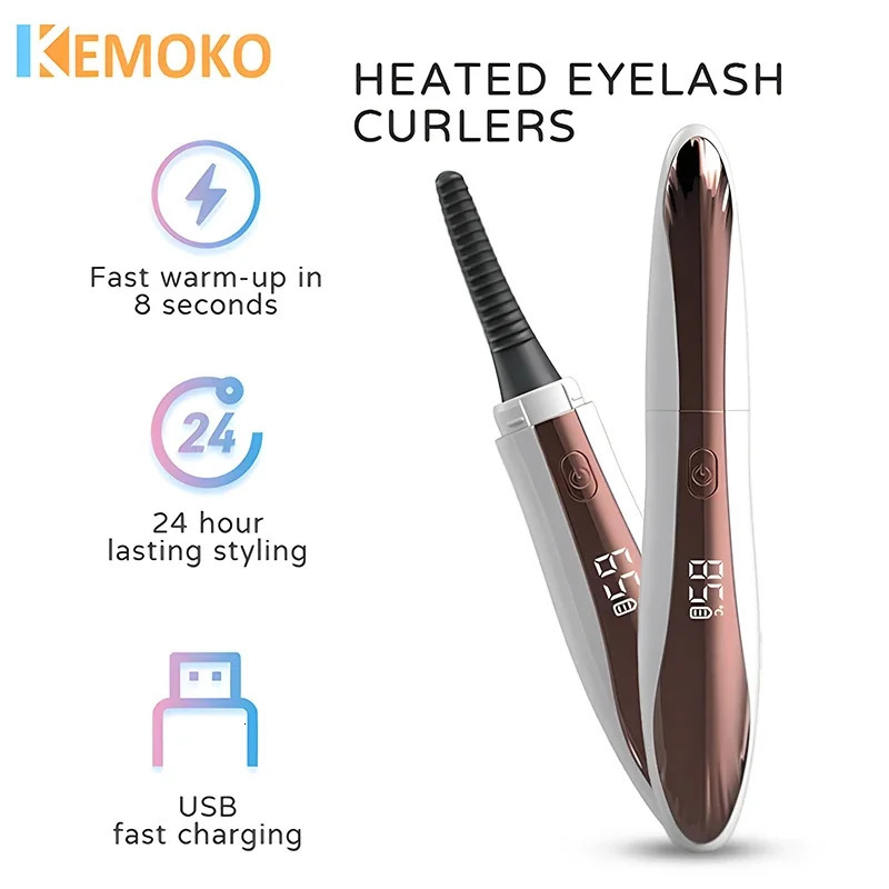 K Electric Heated Eyelash Curler Rechargeable Makeup Eyelash Curler Curling Eyelashes Tools 24 Hours Long Lasting Eyelashes Curl 250103