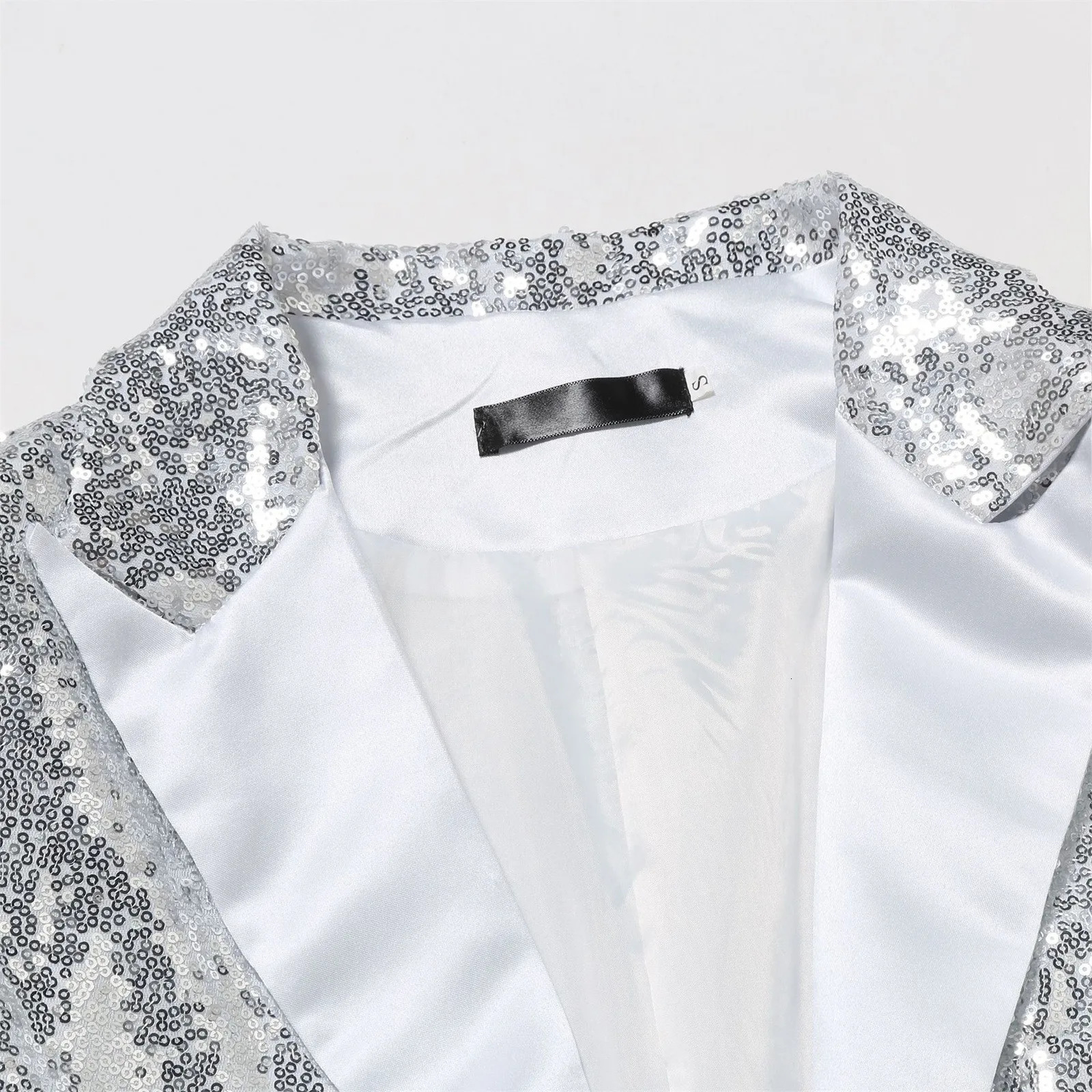 Fashion Blazer Men Shiny Sequin Suit Jacket Silver Bar Ktv Stage Dress Singers Blazers Coat Costumes Homme Nightclub Carnival 241225