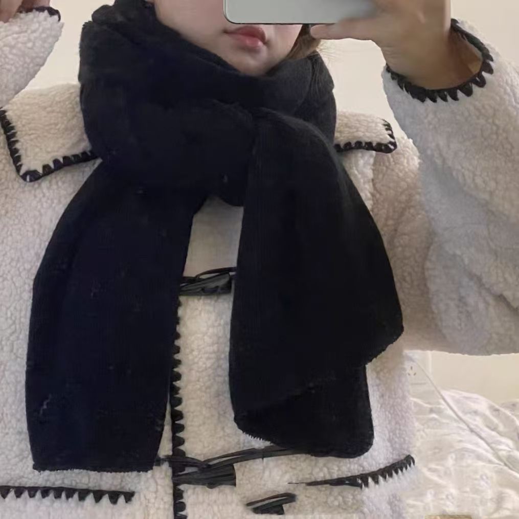 T029 scarf winter women's high-grade knitted wool solid color Korean style couple warm neck scarf