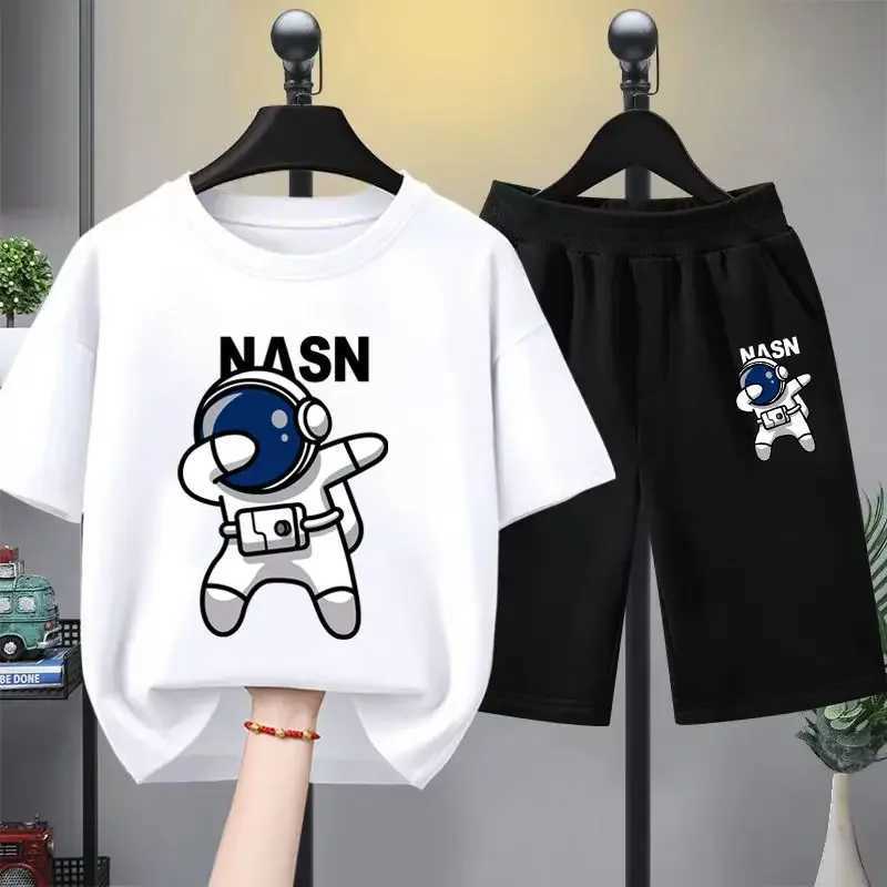 Clothing Sets Summer Baby Boy Clothes Set Childrens Girls Astronaut Printed T-shirts and Shorts 2pcs Suit Kid Casual Top Bottom Daily OutfitsY2412250Z