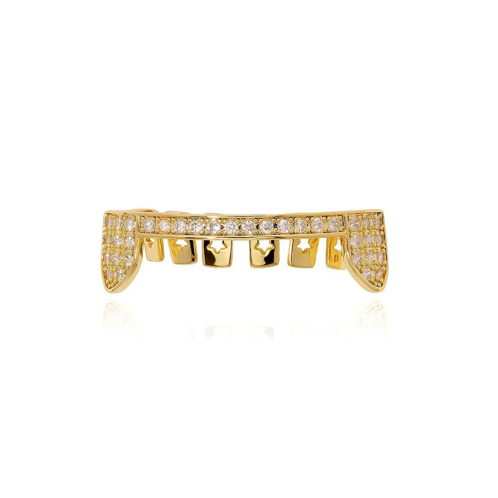 Hollow New Teeth Grillz Top Bootom Dental Mouth Punk Teeth Cs Cosplay Party Tooth Rper Hip Hop Jewelry TG052XJ241225