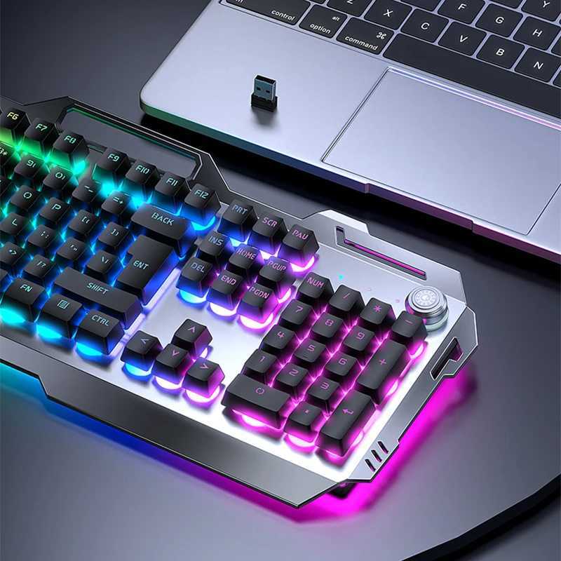 Wireless Gaming Keyboard Mechanical Keyboard 104 Keys Wireless Hot Swap Keyboard RGB Light Mac WindowsXJ241225