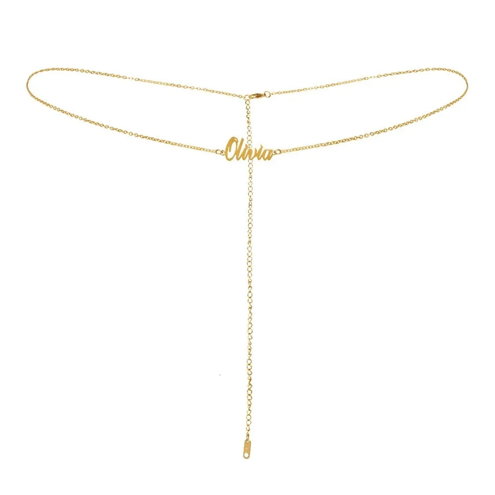 Customized womens stainless steel name waist chain belly chain sexy waist circumference sexy personality body chain jewelry bir 241225