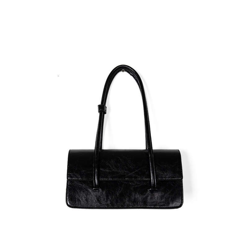 Women's Bags Handbag New Korean Version Of Handbag With Niche Design, Oil Wax Leather Single Shoulder Underarm Bag, High-End Texture, Fashionable