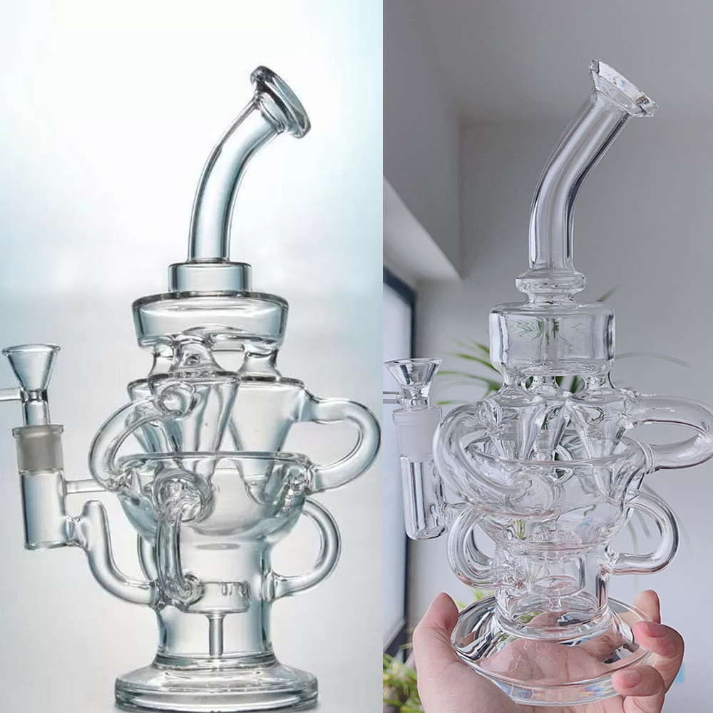 Recycler Handmade Hookah Thick Glass Bongs Bubbler Dab Oil Rig Water Pipe Smoking Shisha Accessory
