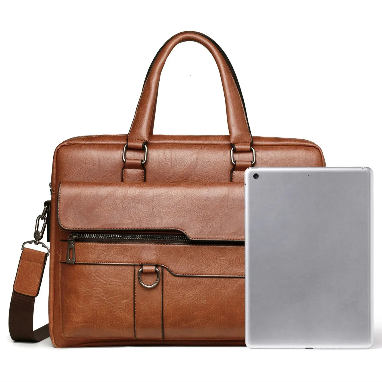 14 Inch Laptop Bag Men Briefcase Bag High Quality Business PU Leather Shoulder Messenger Bags Office Handbag 241225