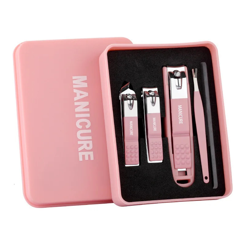 Pink Nail Clipper Set HighGrade Household 4/5/6 pcs Nail Clippers Men Women Universal Pedicure Tools Portable Nail Tools Gift 241225