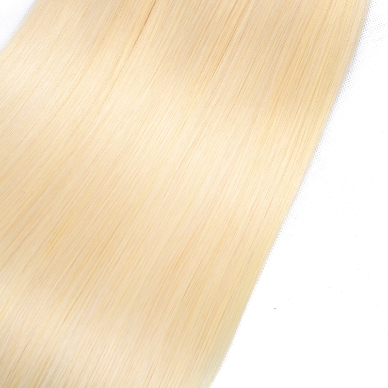 3 Bundles With 6X6 Lace Closure Blonde Color Brazilian Human Hair Peruvian Indian Virgin Hair 4 Pieces/lot Straight 613# 10-30inch