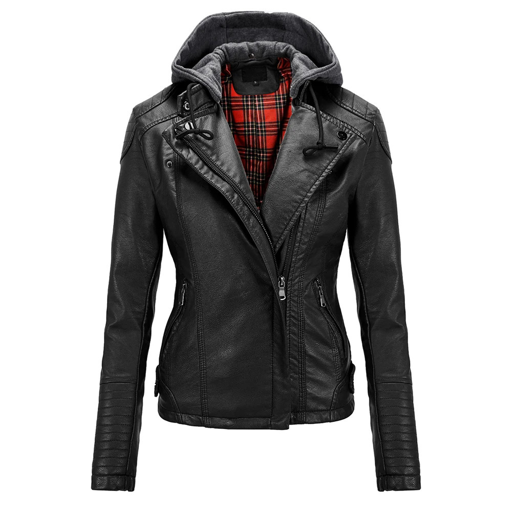 Womens 2024 Vintage Leather Bomber Jacket Coat Top Street Casual Style Moto Biker 241225