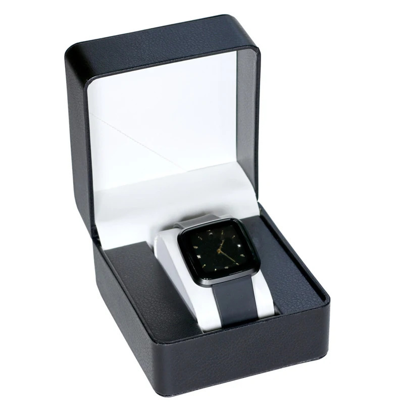Fashion Single Watch Gift Box With Pillow Pu Leather Wristwatch Display Case Organizer Watch Storage Gift Box Black 241225