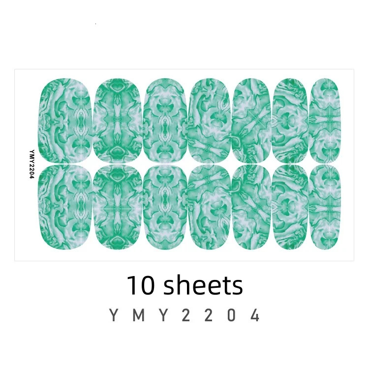 10sheets/pack Marble Pattern Nail Stickers Perfect n Peelable Lasting High Quality Polychromatic Manicure Easy To Use Nail 241225