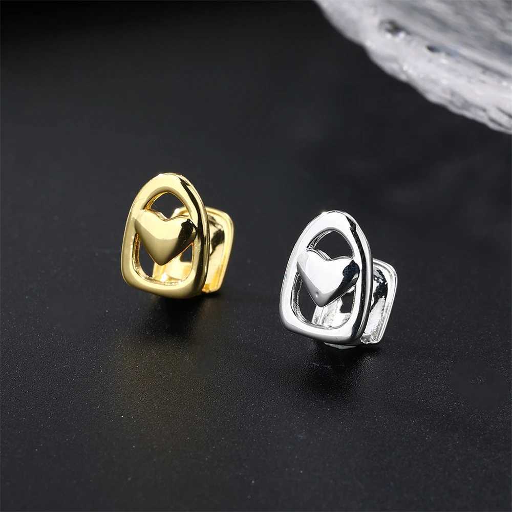 D Z New Fashion Single Teeth Heart-Shed Grillz Fashion Hollow Heart Charm Grills Dental Mouth Teeth Hip Hop Jewelry GiftXJ241225