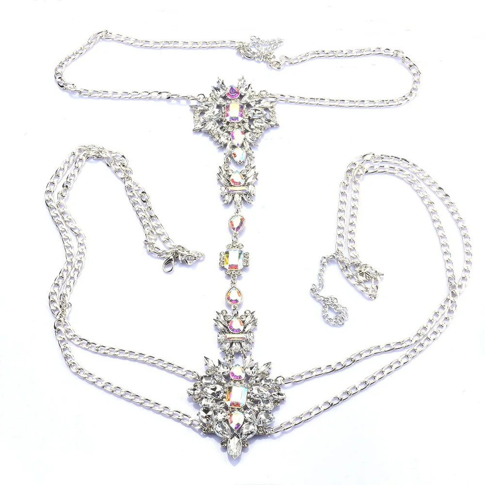 Fashion Clear Crystal Rhinestone Waist Chains Body Chain Necklace Women Jewelry Sexy Belly Chains Woman Waistband 241225