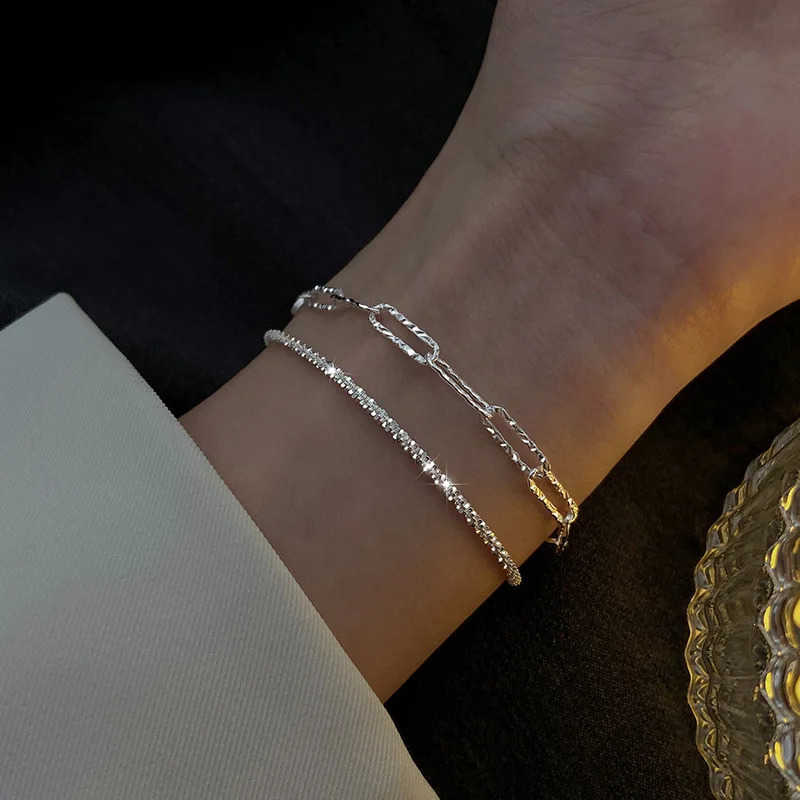 Chain Fashion Silver Color Sparkling Adjustable s for Women Elegant Gypsophila Fine New Wedding Party Jewelry Gifts L240910