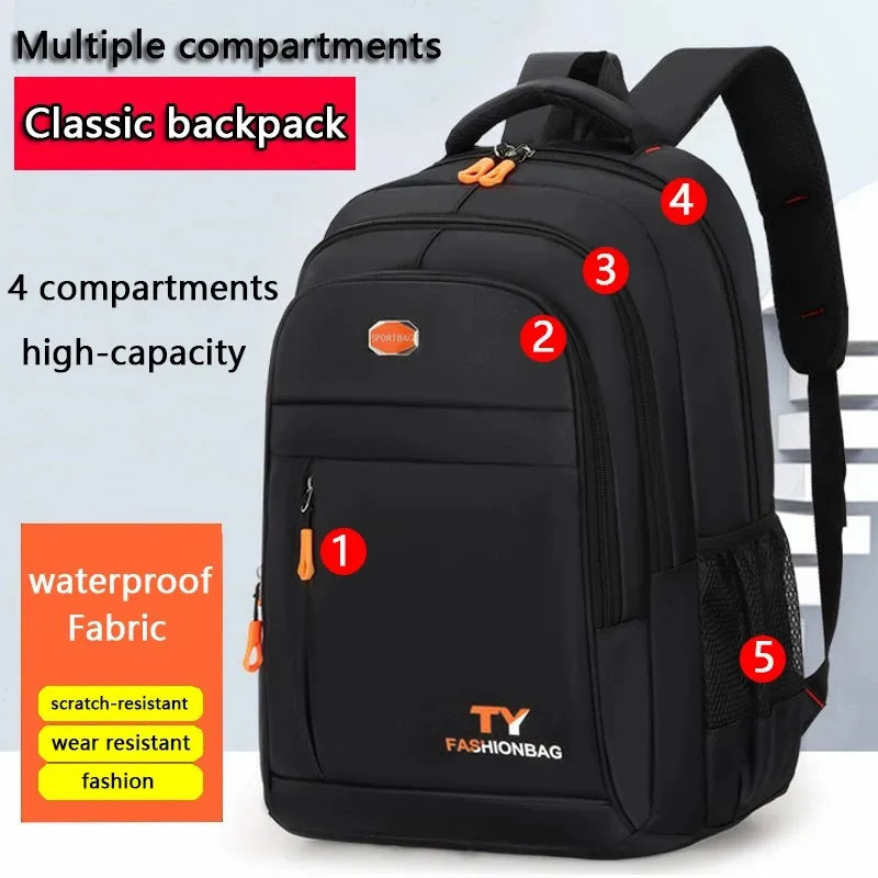 Leisure multi-layer zipper large capacity travel backpack stylish mens and womens backpack business computer backpack-ll 241225