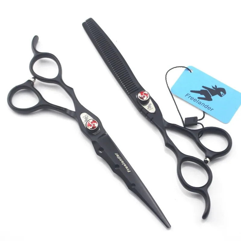 Professional Japan 440c Left Hand 7 Inch Cut Hair Scissors Cutting Barber Haircut Thinning Shears Hairdressing Scissors with Bag 241225