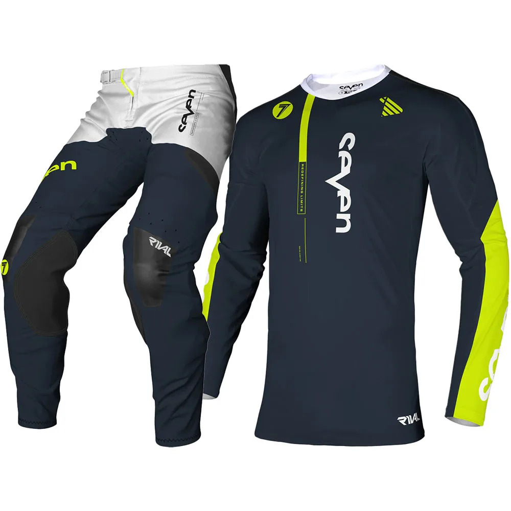 2023 Seven Gear Orange Rival Off Road Motocross Jersey Set Dirt Bike Suit MX Clothing Moto Combo