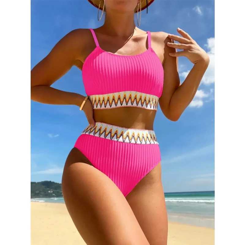 Sexy Bikini 2024 Womens Strap Brazilian Bikini Set Womens Wrinkle Swimsuit New Triangle Swimsuit Beach SwimsuitW241225