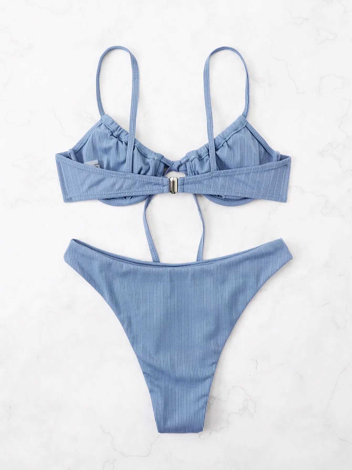 2018 push bikini womens rib tie front swimsuit sexy lingerie swimsuit womens swimsuit summer beachwearW241225