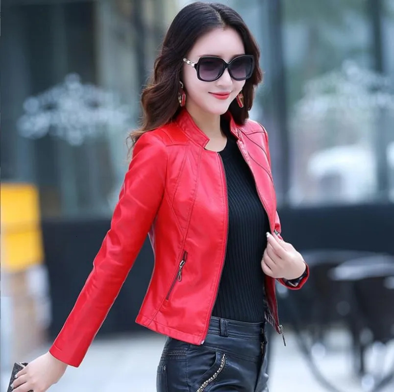 Spring Genuine Leather Jacket Women Real Orange Outerwear Sheepskin Coat Womens Moto Biker Zipper Jackets 241225