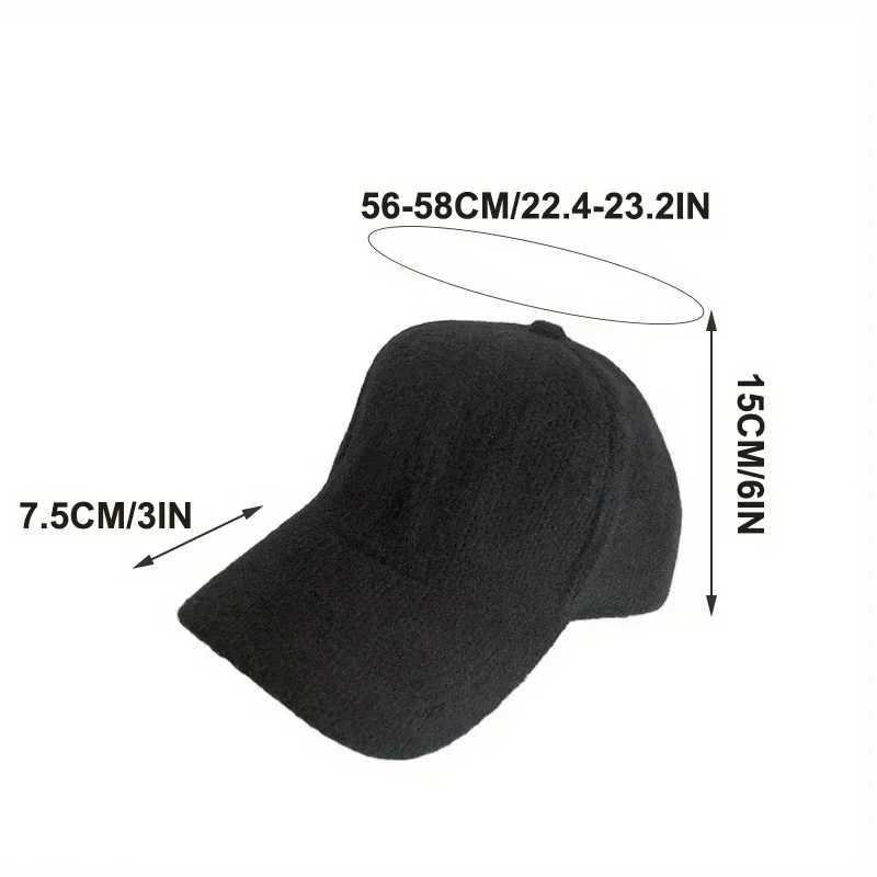 Solid color warm pea hat imitates rabbit fur autumn and winter baseball hats hiking cycling camping edition W241225