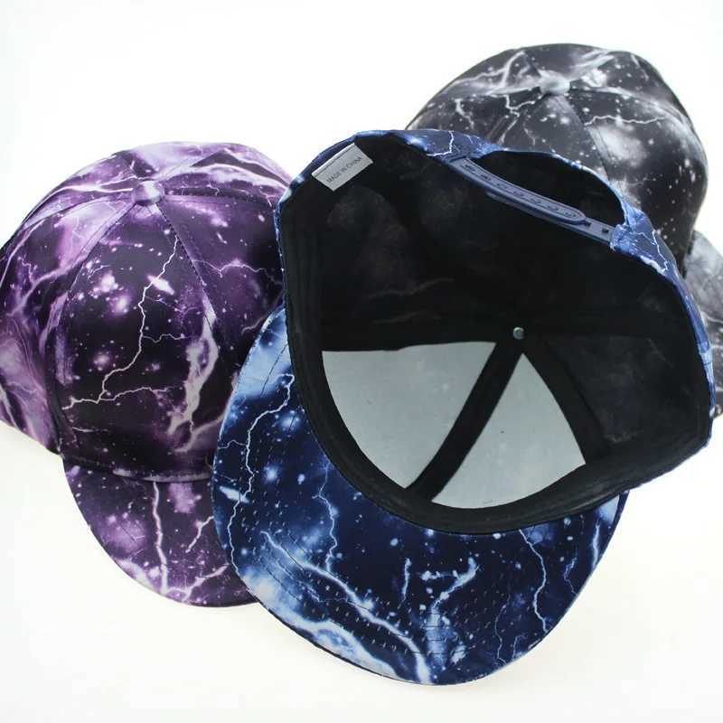 2022 Outdoor Mens and Womens Casual Baseball Hats Lightning Pattern Peaked Cap Street Hip Hop Hat Truck Driver Hat Sun Hat W241225