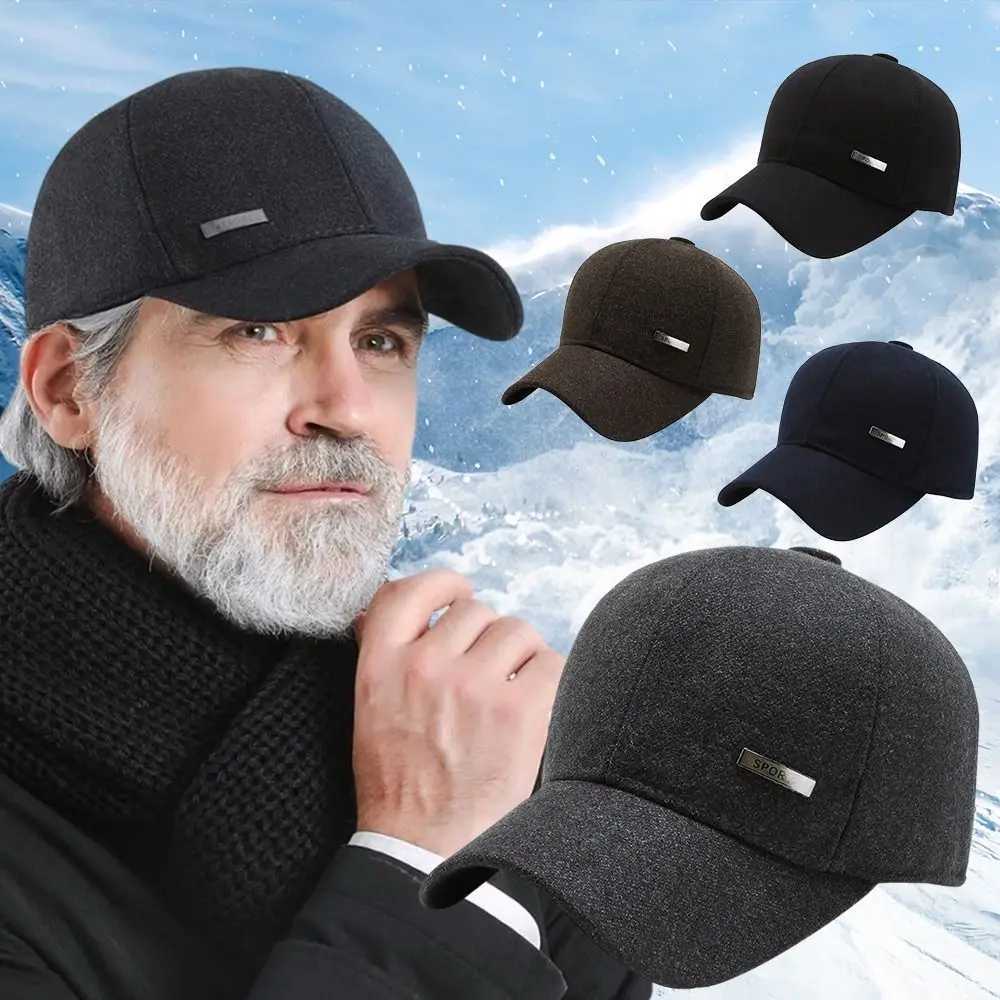 Fashionable breathable baseball cap big head leather cap sports cap warm ear protection duck tongue cap W241225