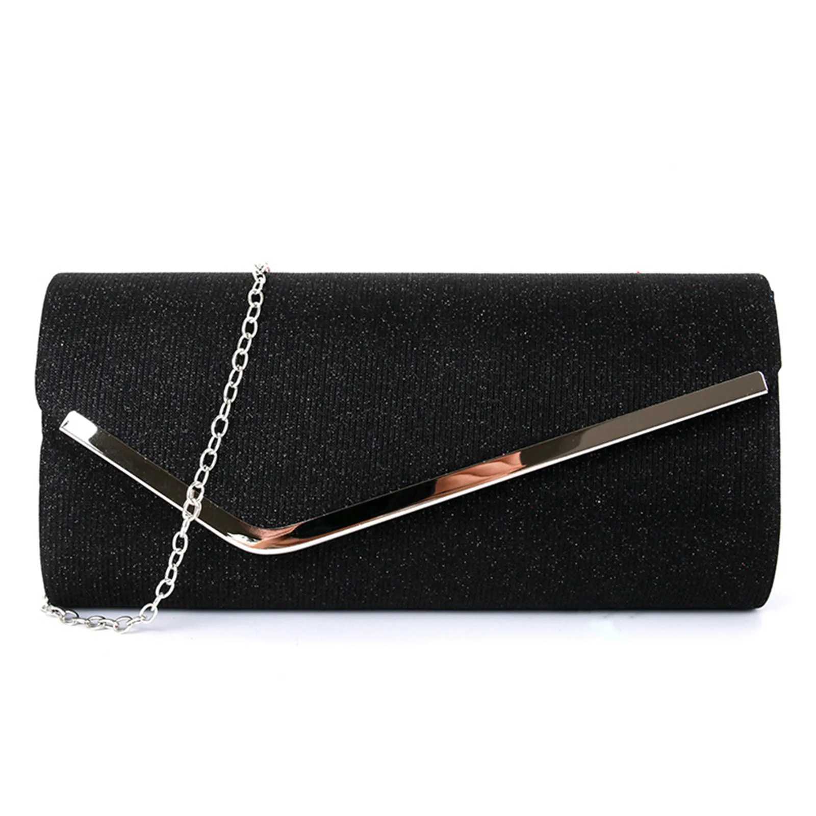 High Quality Fashion womens evening bag metal chain cross body bag clamshell dress shoulder bag versatile clutch T241225