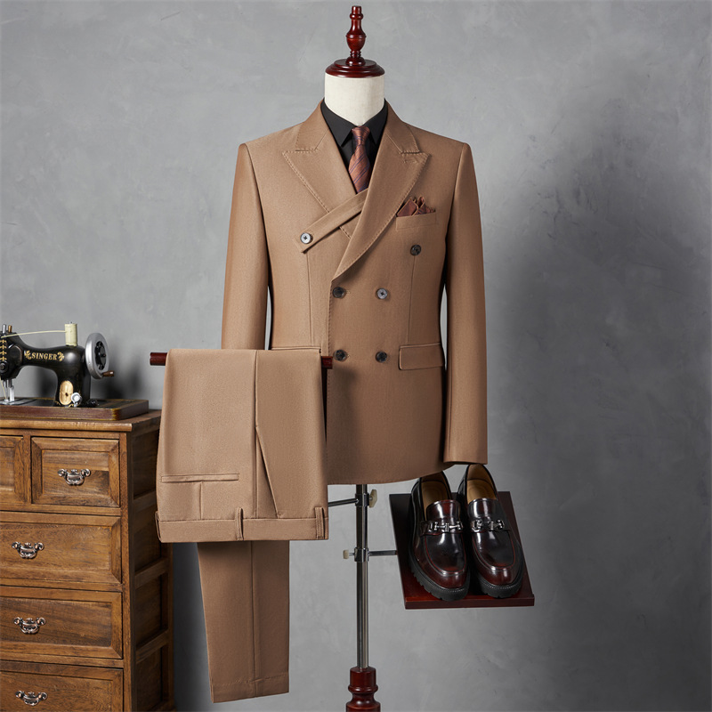 F12241Men's suits British style two-piece business casual suits men's formal slim groom wedding dress
