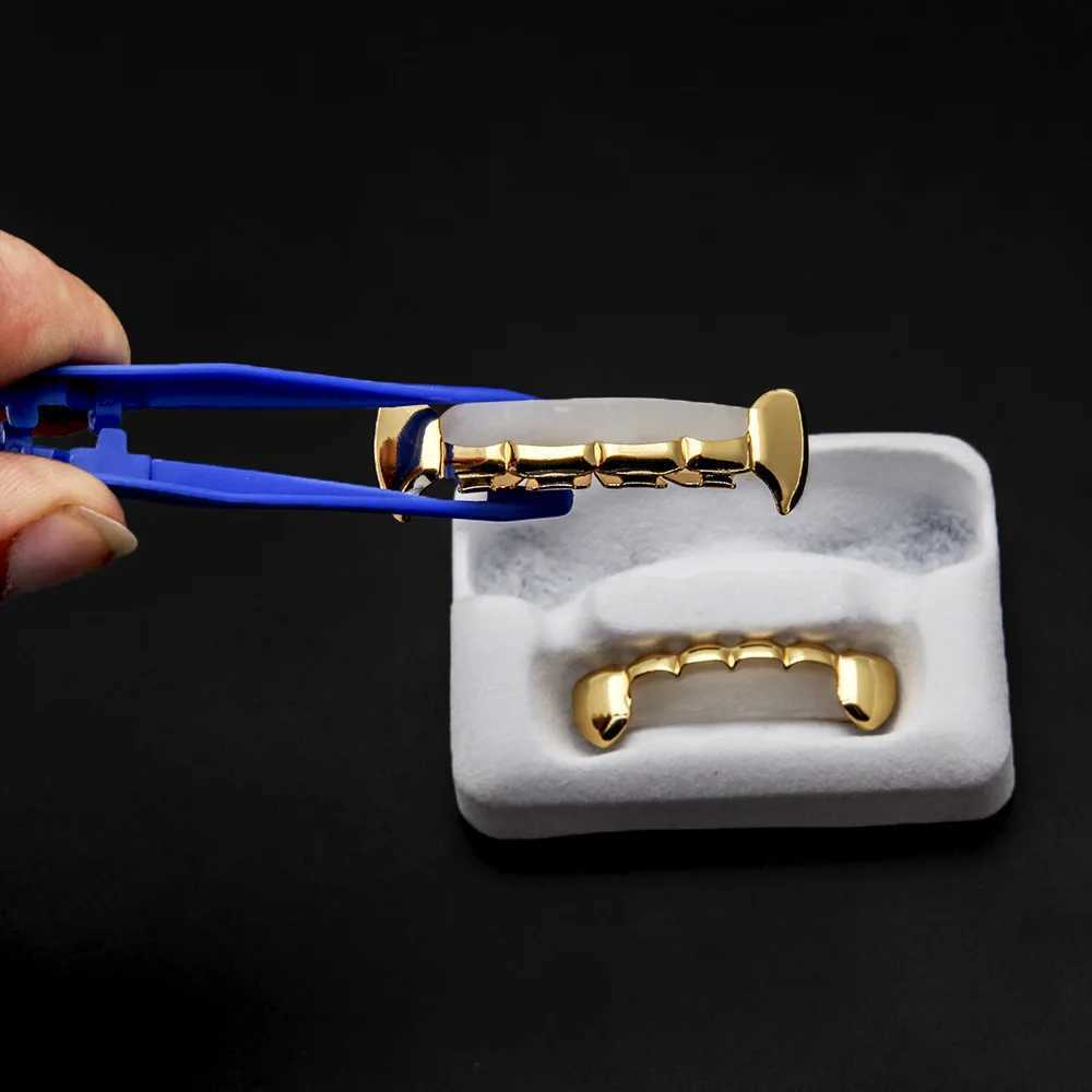 Round Zircon Bling Teeth Grillz Top Bootom Dental Mouth Punk Teeth Cs Cosplay Party Tooth Rper Hip Hop Jewelry TG021XJ241225