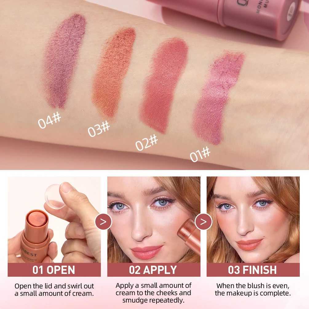 Cheek Bronzer Face Rouge Ber Cream Natural High Color Rendering Brightening Skin Tone Lasting Multi-function B Stick NewXJ241225