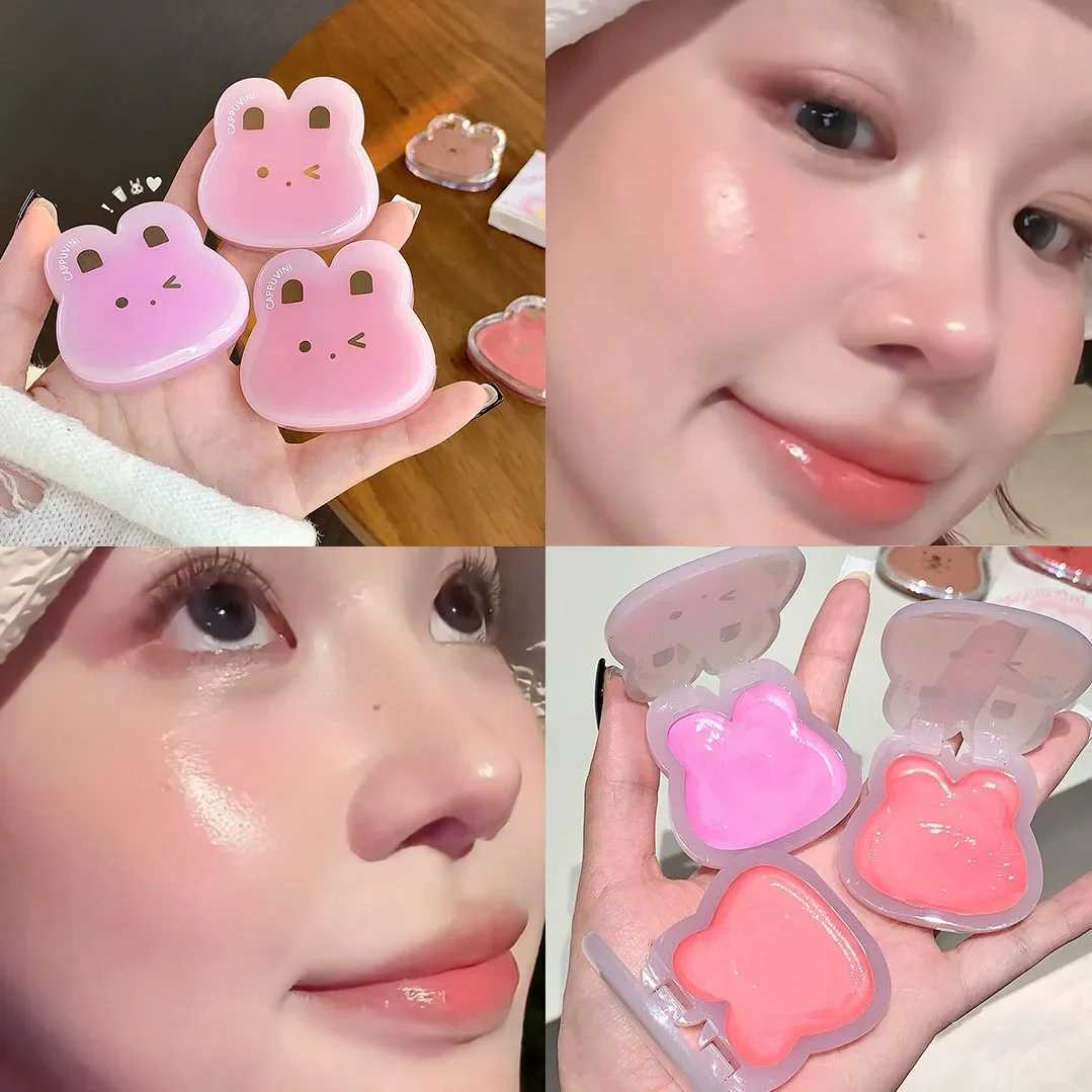 Cute Rabbit B Cream Natural Peach Pink Cheek Face Rouge Ber Mud Smooth Brightening Skin Tone Highlighter Korean MakeupXJ241225