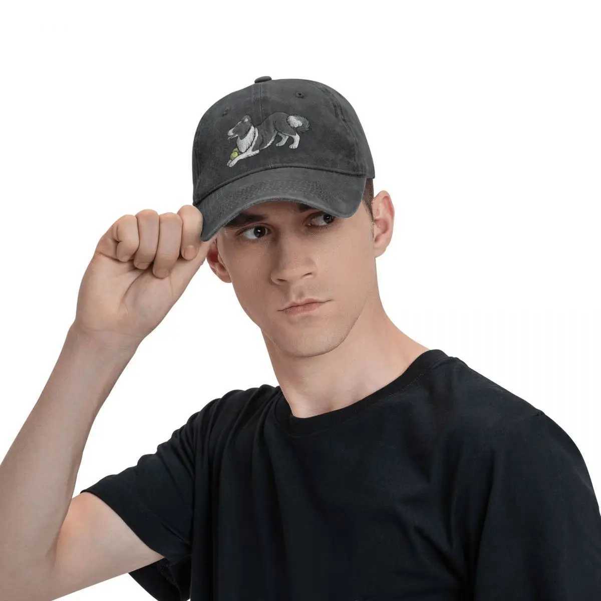 Solid color dad hat border ball womens hat sun shading hat baseball hat sheepdog leather hat W241225