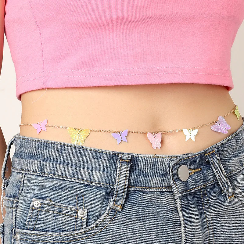 Sexy Body Creative Butterfly Waist Chain Jewelry Waist Chain for Women Beach Charm Bikini Belly Chain Butterfly Waist Chain Belt 241225