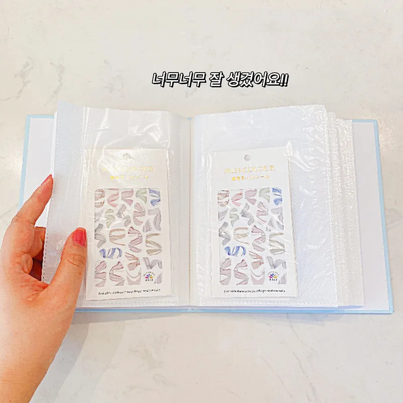 50Pages/100 Nail Stickers Storage Book Large Capacity Exhibition Po Album Card Package Manicure Sticker Manicure Notebook 241225