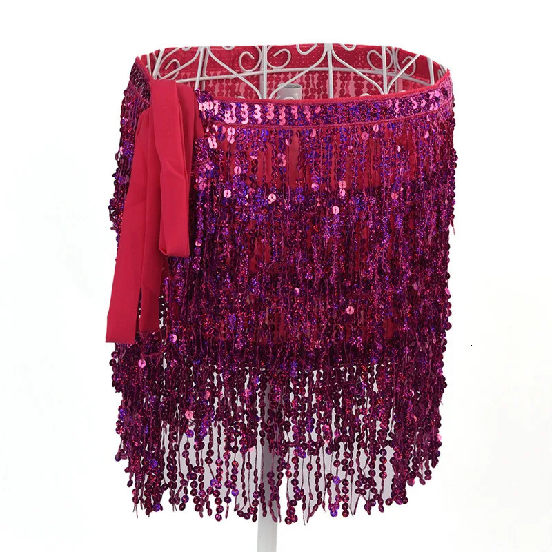 Belly Dance Waist Chain Indian Scarf Sequined Tassel Hip Oriental Accessories 241225