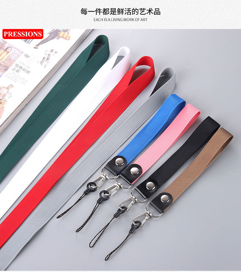 Factory Customization Lanyard Neck Strap for id card Holders with black Lanyards Office Neck Strings/Strap USB Camera MP3 DIY phone hang Slings rope