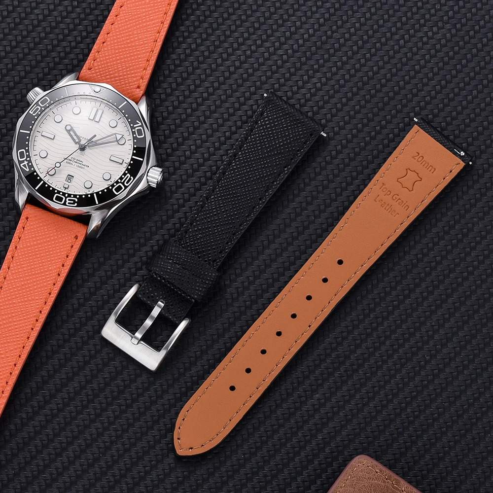 Quality Calfskin Leather Watch Bands Saffiano Leather Watch Straps 18/19/20/21/22/23/24mm Strap Wristwatches Watch Accessories 241225