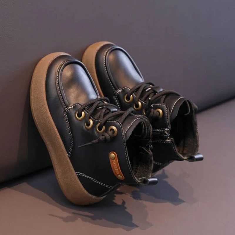 Athletic Outdoor New Children Boots Winter Boy Shoes Warm Cotton Sports Tennis Shoes Fashion Kids Waterproof Plush Snow Boots for Boy H241223