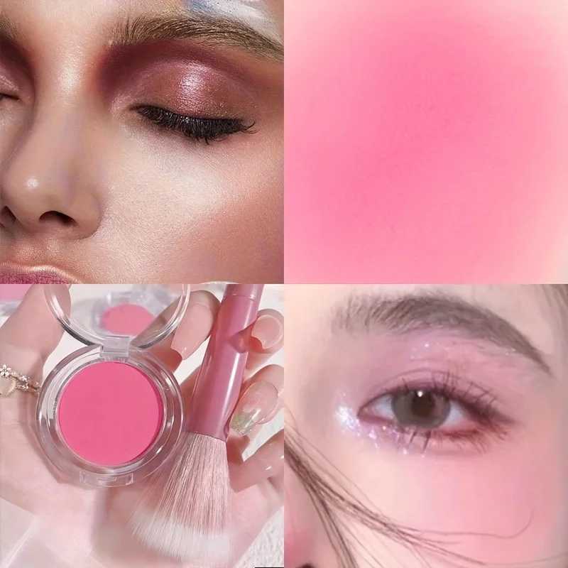 1pc Matte Pink B Palette Rose Cherry Tints Long-Lasting Cheek Color Contouring Shadow Natural Makeup With Puff ApplicatorXJ241225