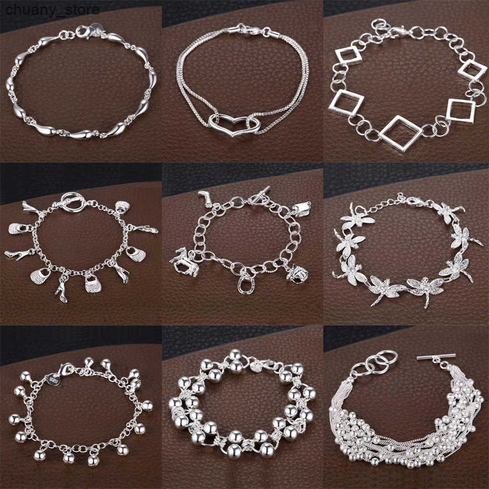 Chain 925 Sterling Silver Rose Flowe Nice Snake Chain High Quality For Women Men Fashion Jewelry Wedding Engagement Party L240910