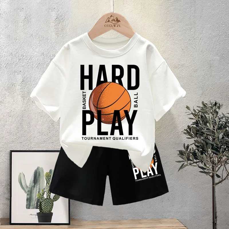 Clothing Sets Summer Baby Boy Clothes Set Children Basketball Printed T-Shirts And Shorts 2 Pieces Suit Kid Fashion Top Bottom TracksuitsY241225Z59I