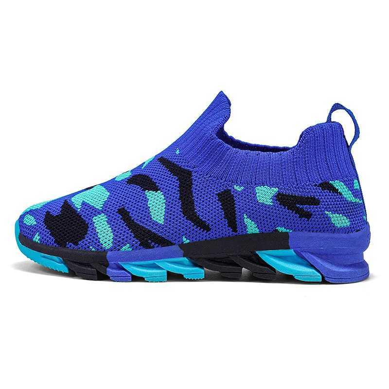 Athletic Outdoor Camouflage Green Sneakers for Boys Kids Shoe 4 To 12 Years Trendy Slip on Children Running Casual Sports Boy Shoes H241223