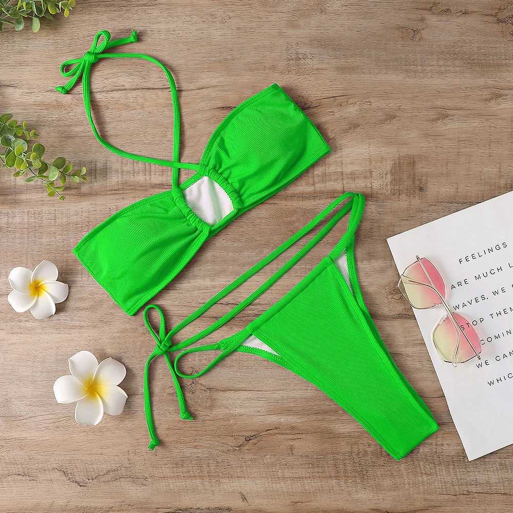 Sexy swimsuit womens 2022 new two-piece bikini womens swimsuit beach swimsuit womens split swimsuitW241225