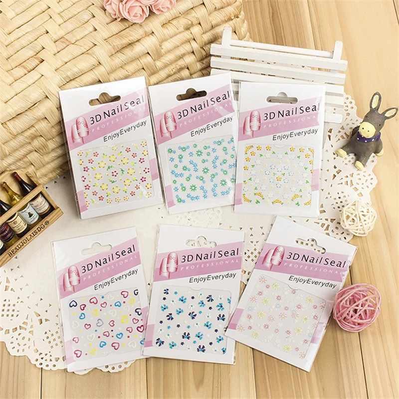 Japanese And Korean Style Nail Stickers Nail Decals Nail Stickers Flower Love Pattern WomenS Party Personalized Nail Stickers 241225