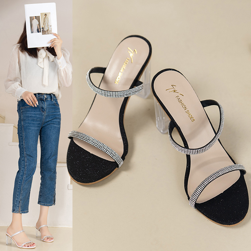 Fashionable Ddmywed New Internet Celebrity Coarse Heel Sports Sandals For Women S Summer Fairy Trend Sponge Cake Water Diamond Shoes Chinese Brand F D