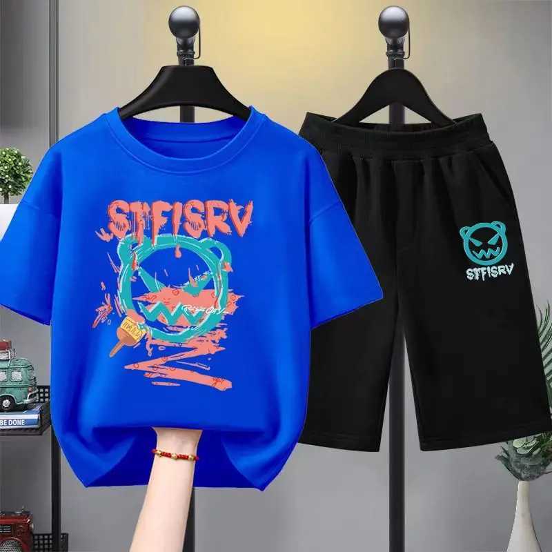 Clothing Sets Summer Baby Girls Clothes Set Cartoon Bear Printed T-shirts and Shorts 2pcs Suit for Children Boy Top Bottom Outfits TracksuitsY241225O2