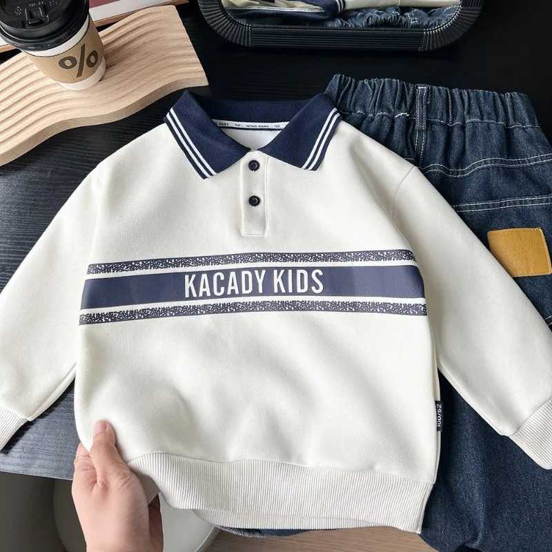 Boys Polo Shirts Spring Autumn 2025 Sweatshirts for Kids Long Sleeve Children Pullovers School Uniform Toddler Shirts Baby TeesXJ241225
