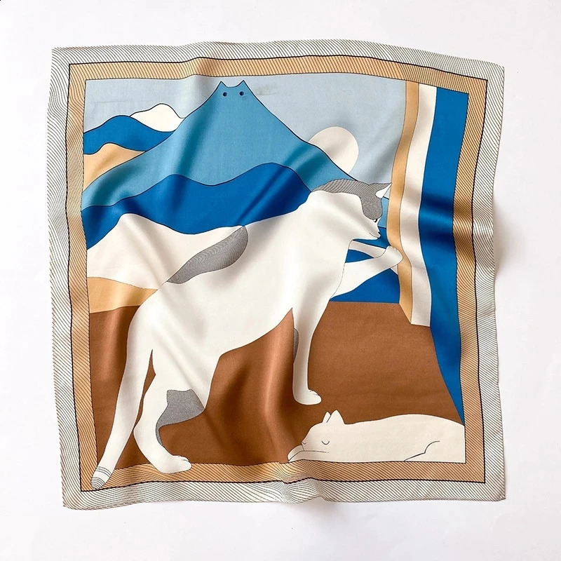 scarf 100% silk ribbon womens square scarf bag Kerchief mulberry tree spring fashion high-quality headband scarf shawl 241223