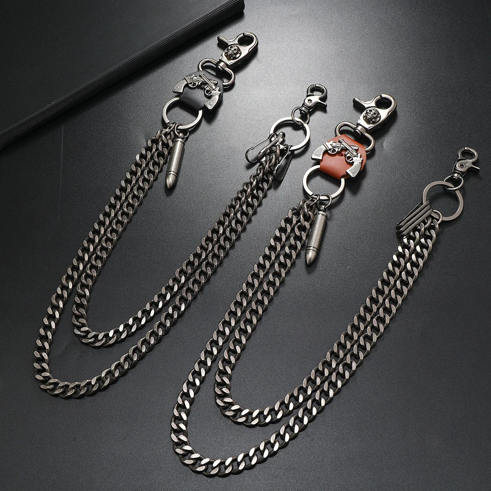 1 piece Hip-hop Jewelry Keychain personality pants chain Mens Accessories 250303